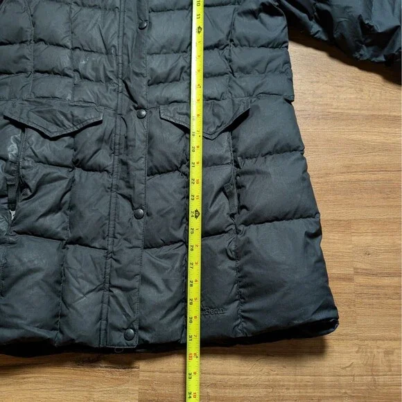 LL Bean Mountain Classic Down Parka Hooded Jacket Women M Downtek Pertex Puffer